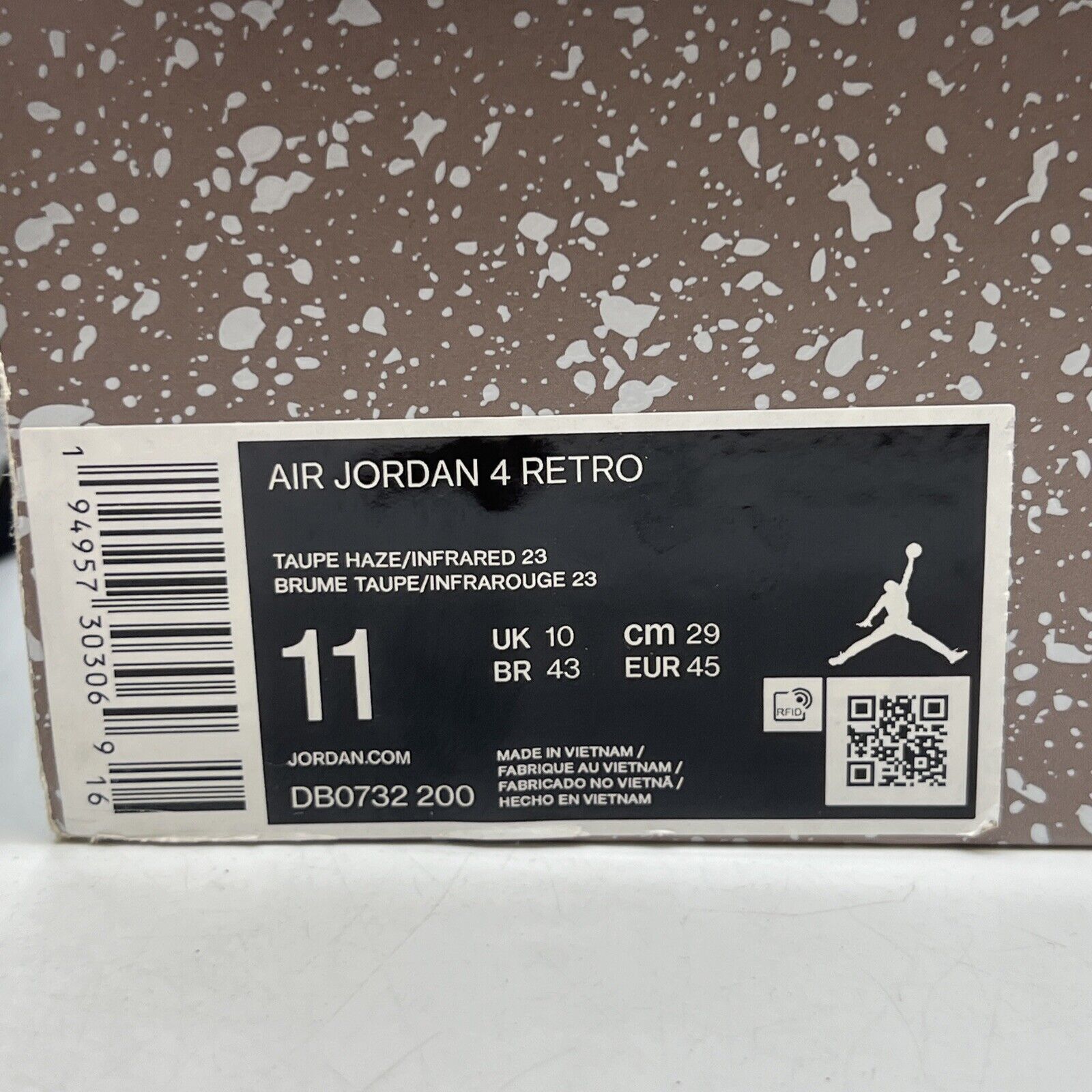 Size 11 - Jordan 4 Retro Mid Taupe Haze White Black Red (DB0732-200)