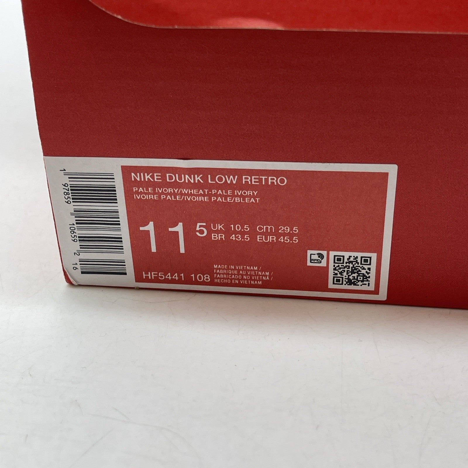 Size 11.5 - Nike Dunk Low Wheat White Brown Leather (HF5441-108)
