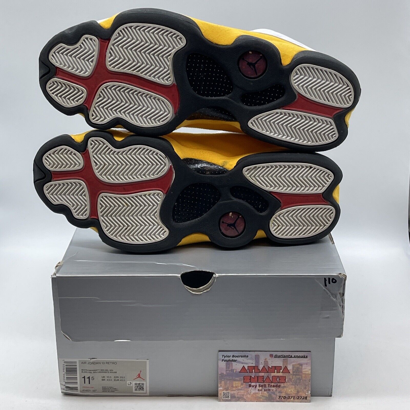 Size 11.5 - Jordan 13 Del Sol 2022 Yellow Suede White Black Leather (414571-167)