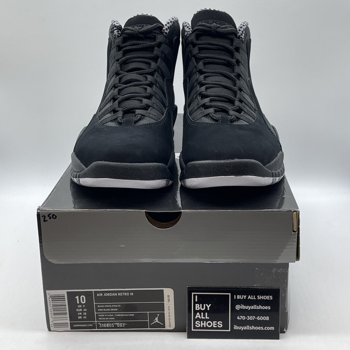 Size 10 - Air Jordan 10 Retro Stealth Black Suede (310805-003)