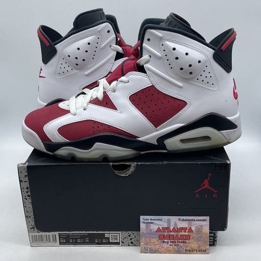 Size 9.5 - Jordan 6 Retro OG Mid Carmine White Red Suede Leather (CT8529-106)