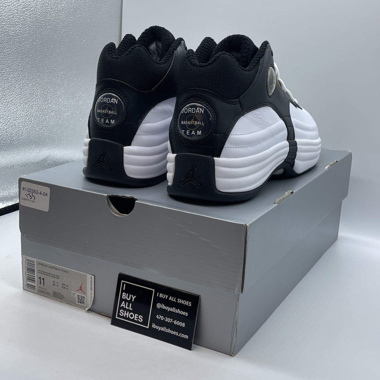 Size 11 - Jordan Jumpman Team 1 White Black Suede Leather (CZ9171-101)