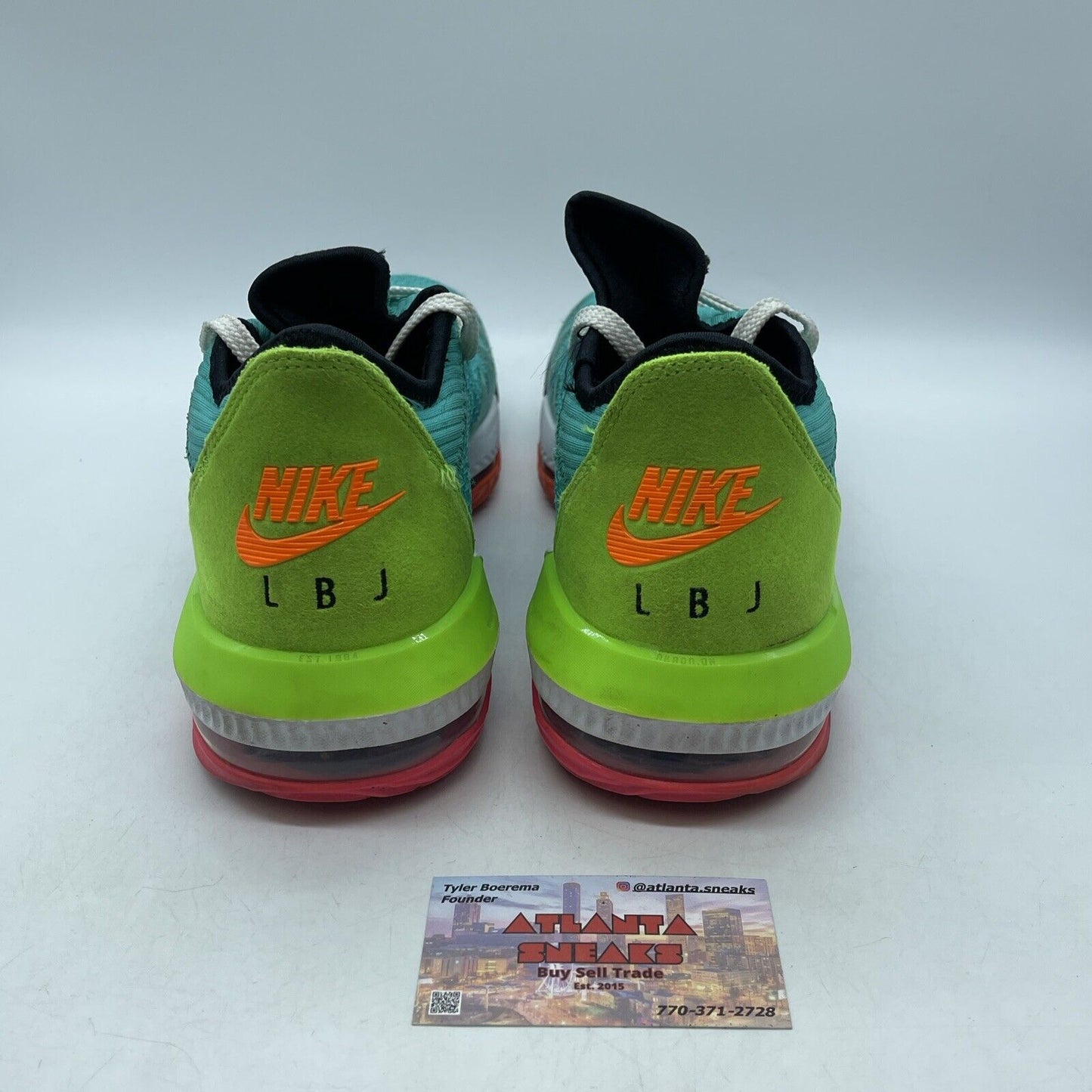 Size 9 - Nike LeBron 16 Low Air Max Trainer 2 Blue Green Suede (CI2668-301)