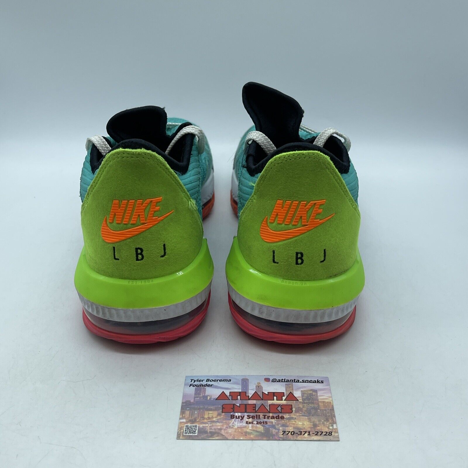 Size 9 - Nike LeBron 16 Low Air Max Trainer 2 Blue Green Suede (CI2668-301)