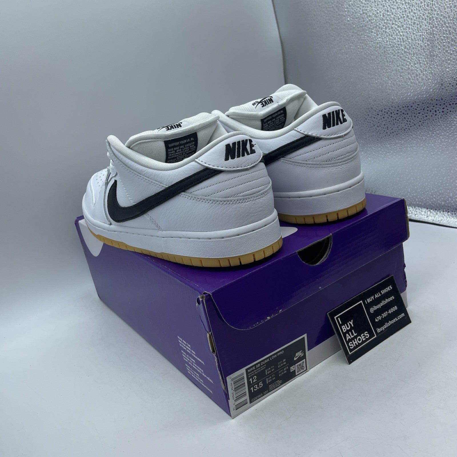 Size 12 - Nike SB Dunk Low White Gum (CD2563-101)