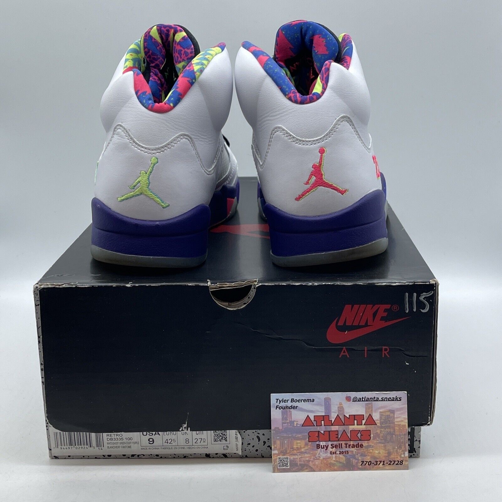 Size 9 - Jordan 5 Retro Alternate Bel-Air 2020 White Purple Pink (DB8335-100)