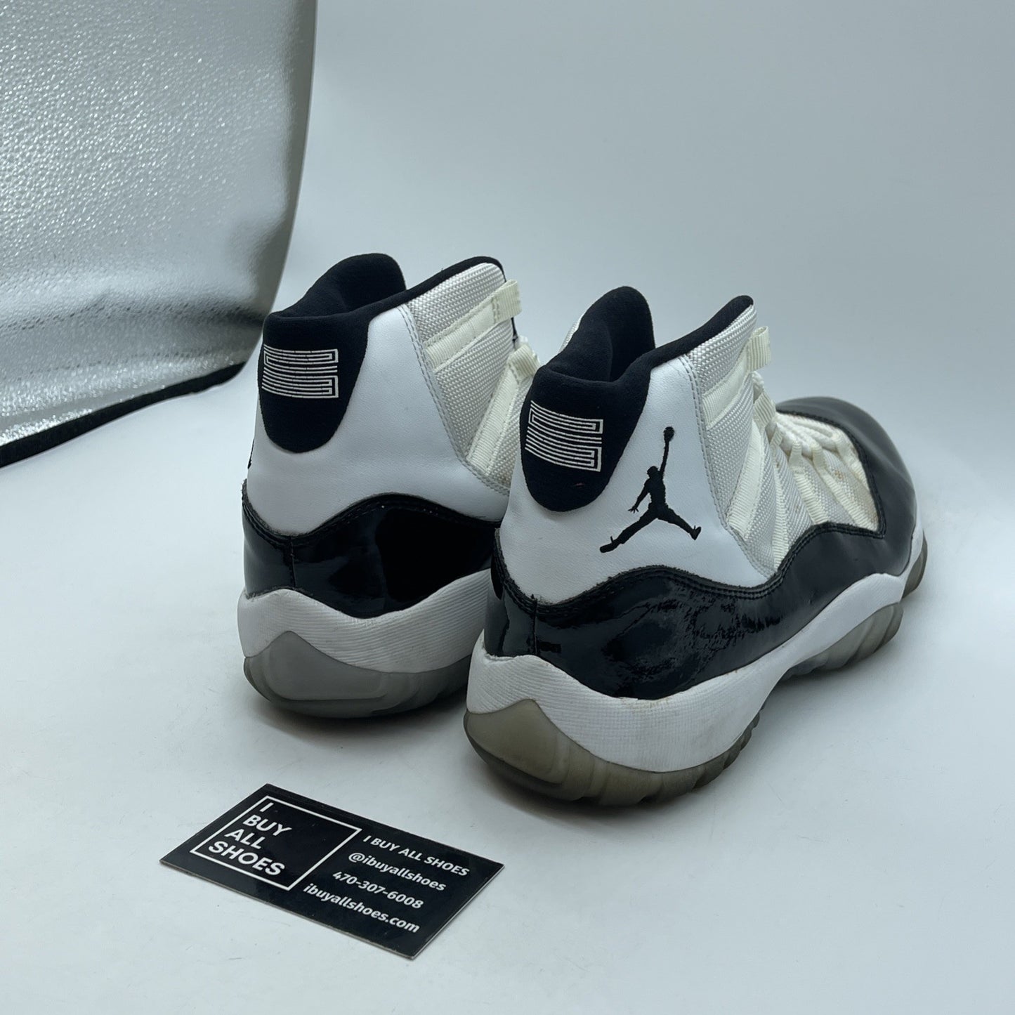 Size 9.5 - Jordan 11 Retro Concord White Black Leather Suede (378037-107)