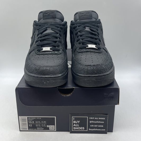 Size 10.5 - Nike Air Force 1 07 LX Low Black Pony Hair Snakeskin (HQ1977-001)
