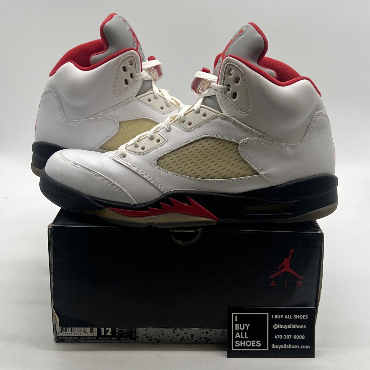 Size 12 - Air Jordan 5 Retro 2013 White Fire Red (136027-100)
