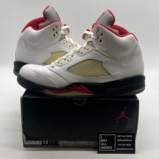 Size 12 - Air Jordan 5 Retro 2013 White Fire Red (136027-100)