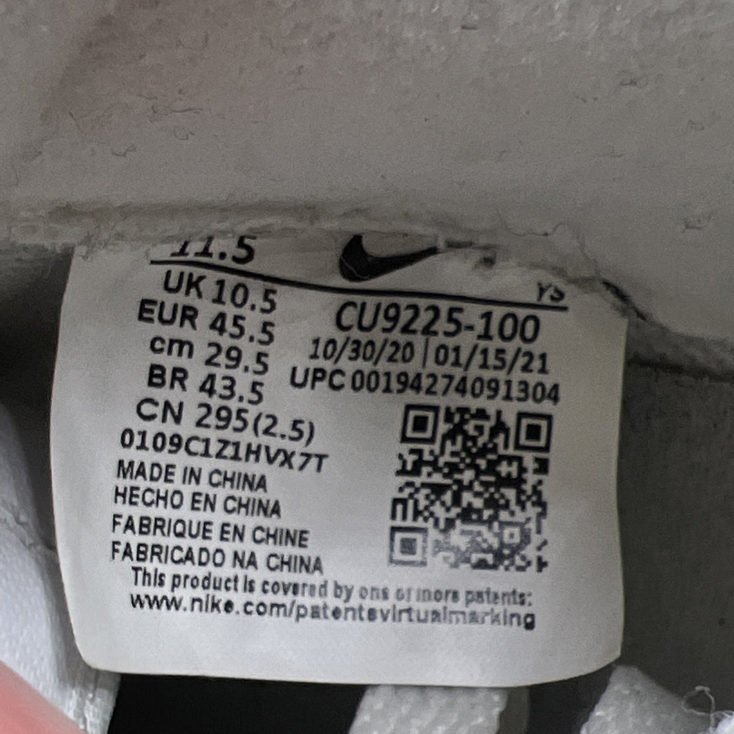 Size 11.5 - Nike Air Force 1 x Supreme Low Box Logo - White (CU9225-100)