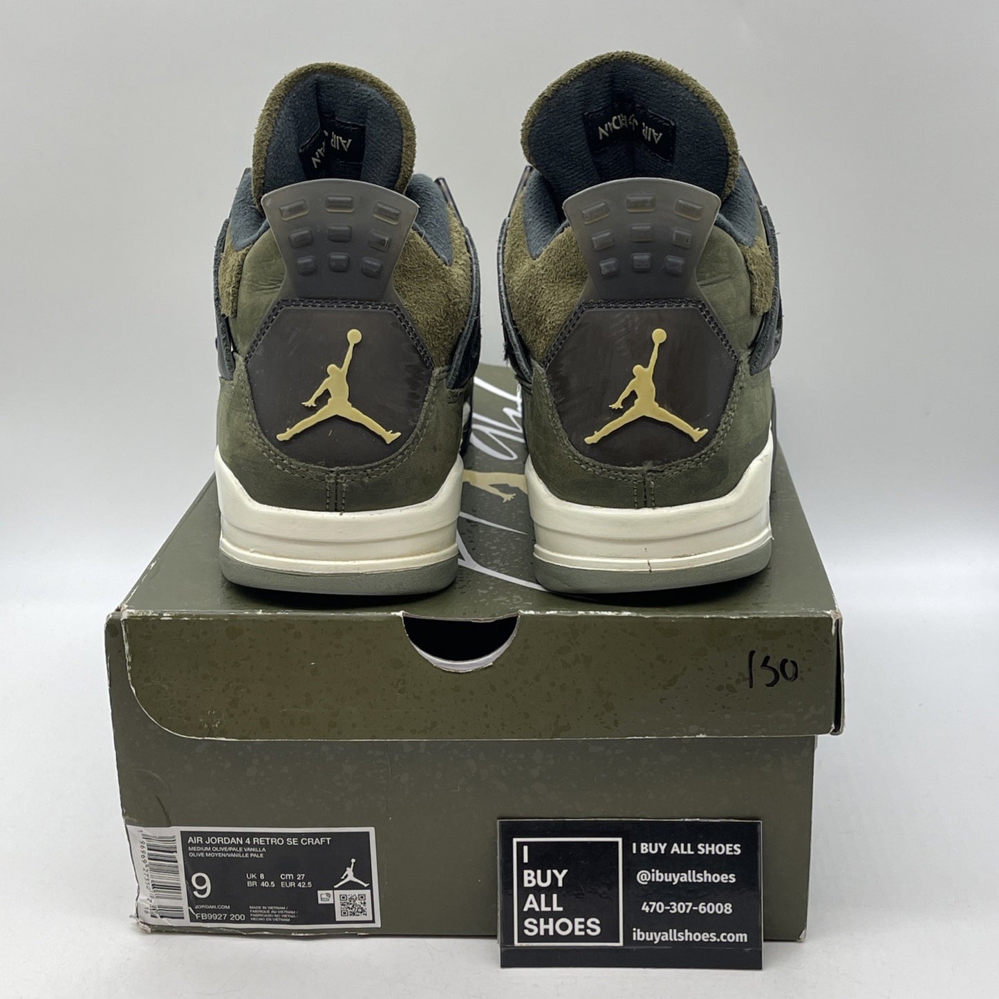 Size 9 - Jordan 4 SE Retro Low Craft Olive Green Black Suede (FB9927-200)