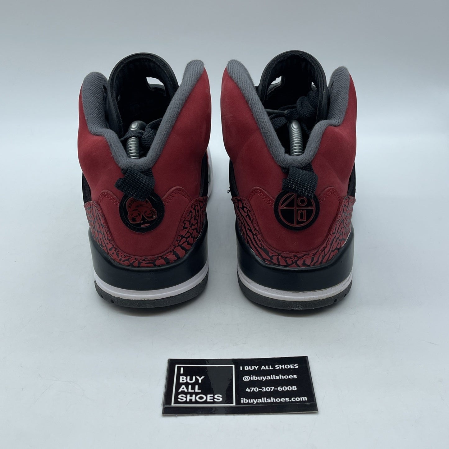 Size 9 - Jordan Spizike Toro Bravo Red Black Suede (315371-601)