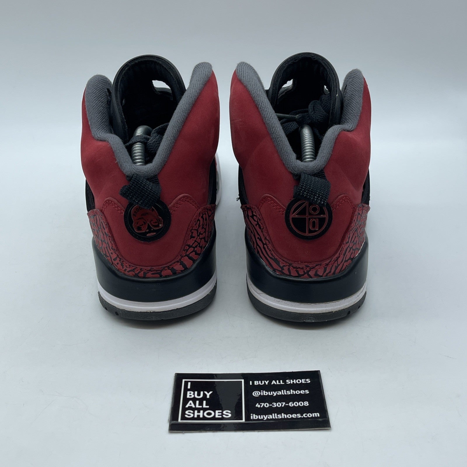 Size 9 - Jordan Spizike Toro Bravo Red Black Suede (315371-601)