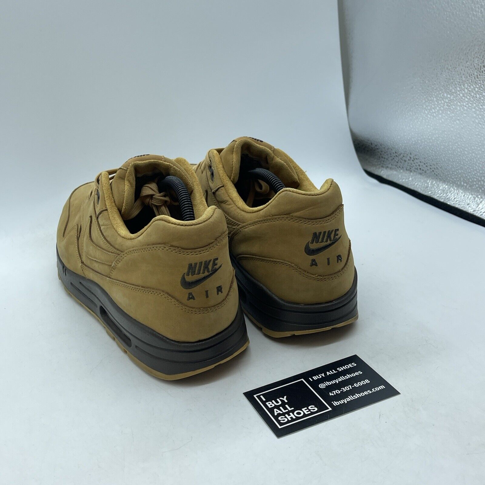 Size 11.5 - Nike Air Max 1 QS Flax Brown Black Suede (704997-200)