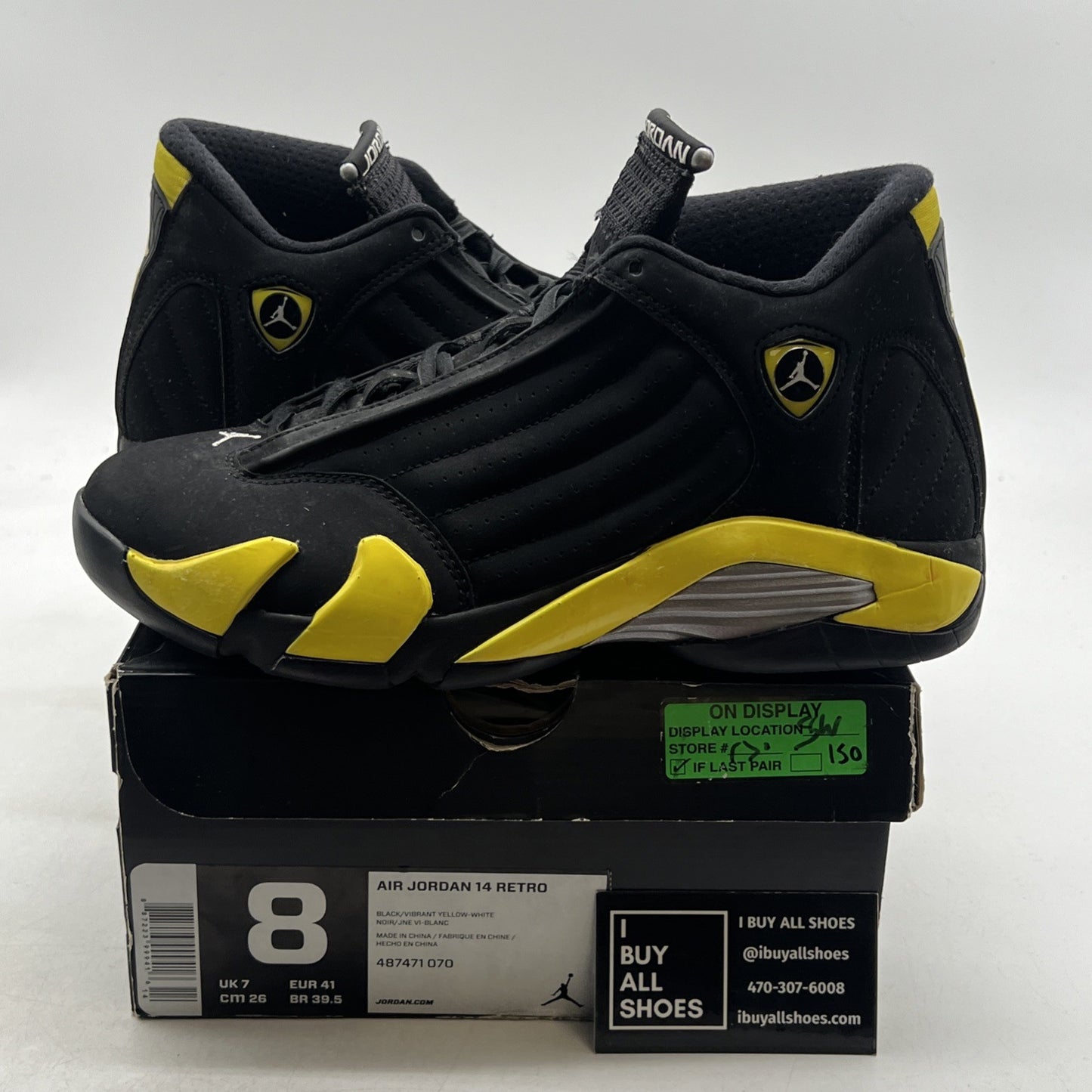 Size 8 - Air Jordan 14 Retro Thunder (487471-070)