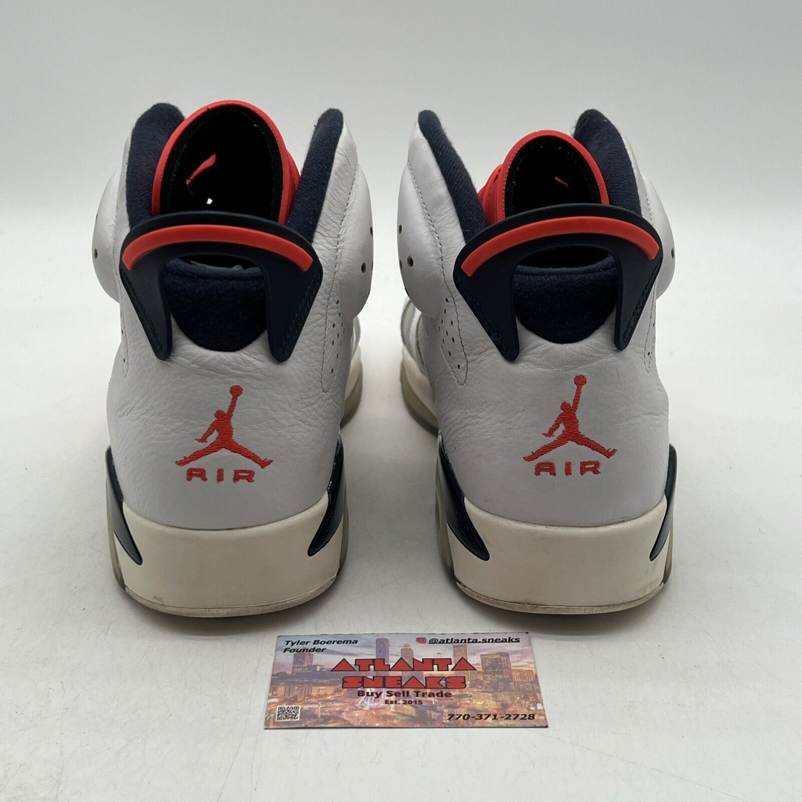 Size 12 - Air Jordan 6 Retro Tinker White Navy Orange Leather  (384664-104)