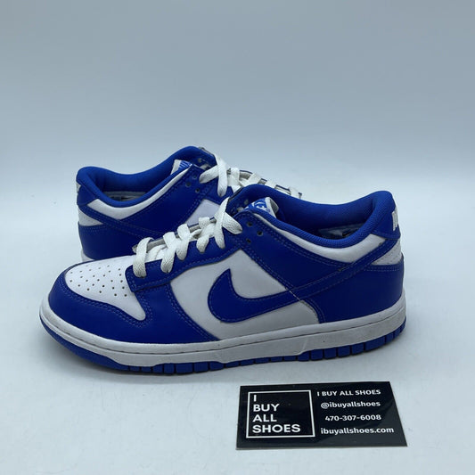 Size 4Y - Nike Dunk Low Racer Blue (GS) White Leather Suede (DV2203-400(