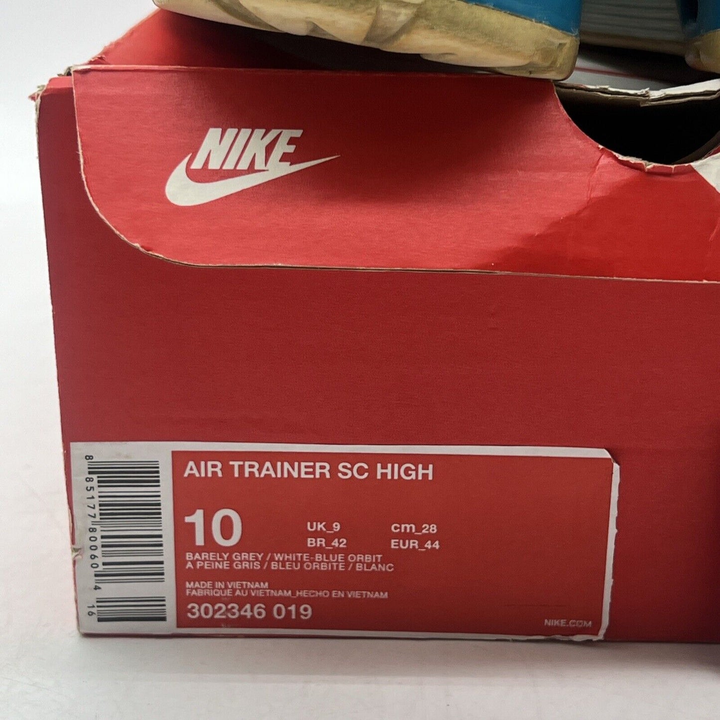 Size 10 - Nike Air Trainer SC High Barely Grey Blue Orbit (302346-019)