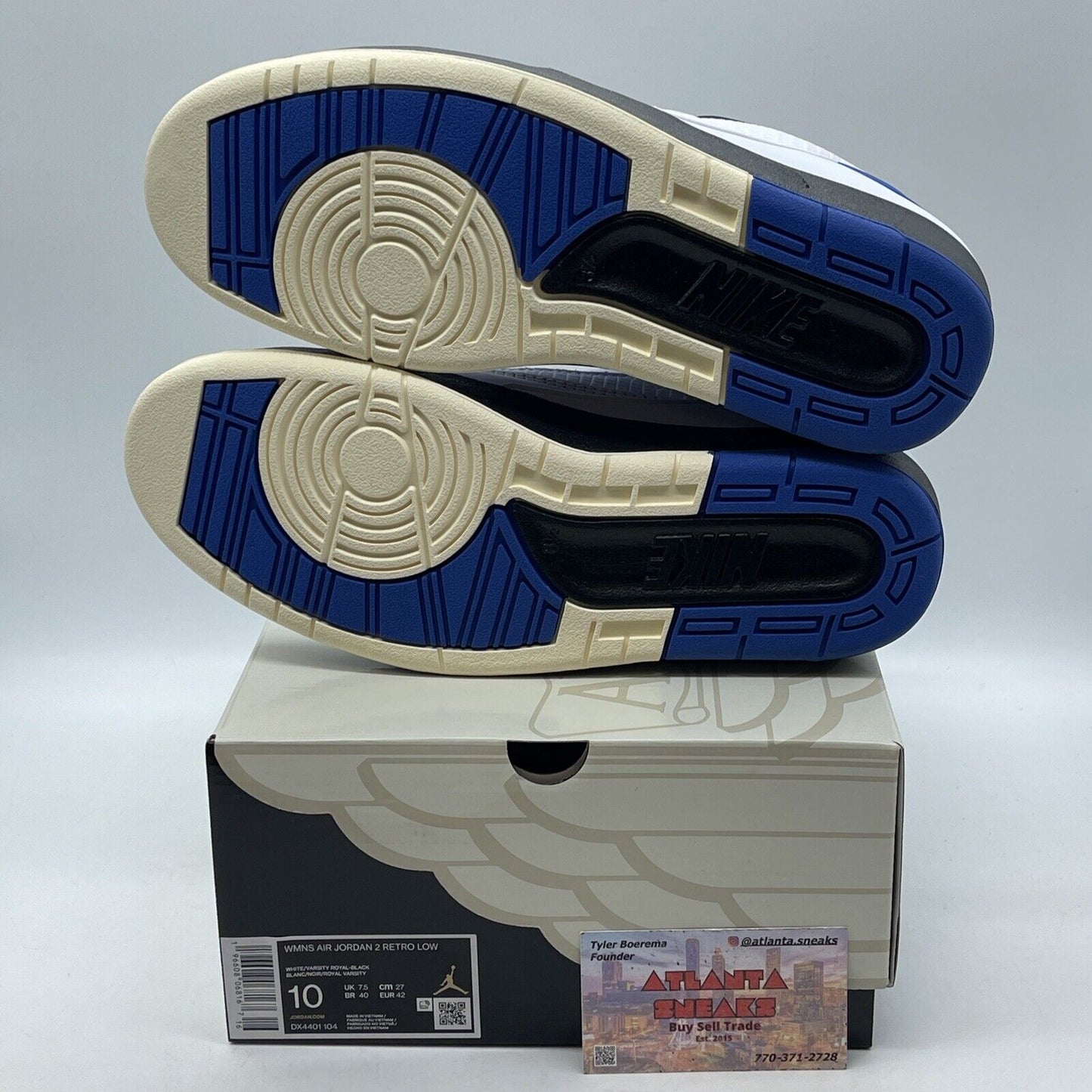 Size 10W - Air Jordan 2 Retro Low Varsity Royal Blue White Leather (DX4401-104)