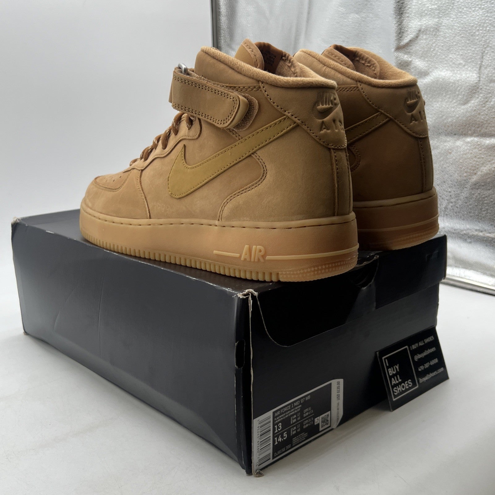 Size 13 - Nike Air Force 1 '07 Mid Flax (DJ9158-200)