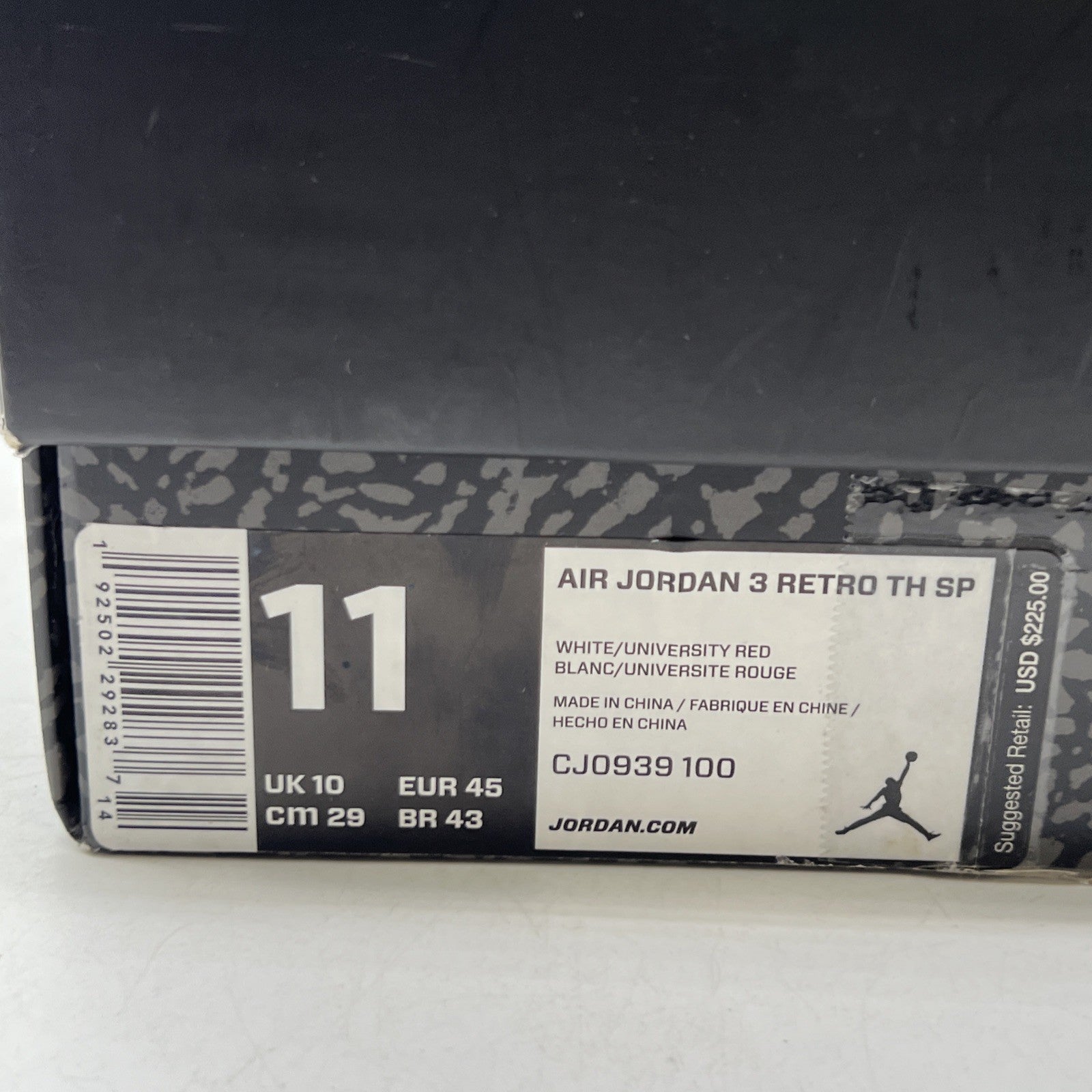 Size 11 - Air Jordan 3 Retro Tinker Air Max 1 2019 (CJ0939-100)