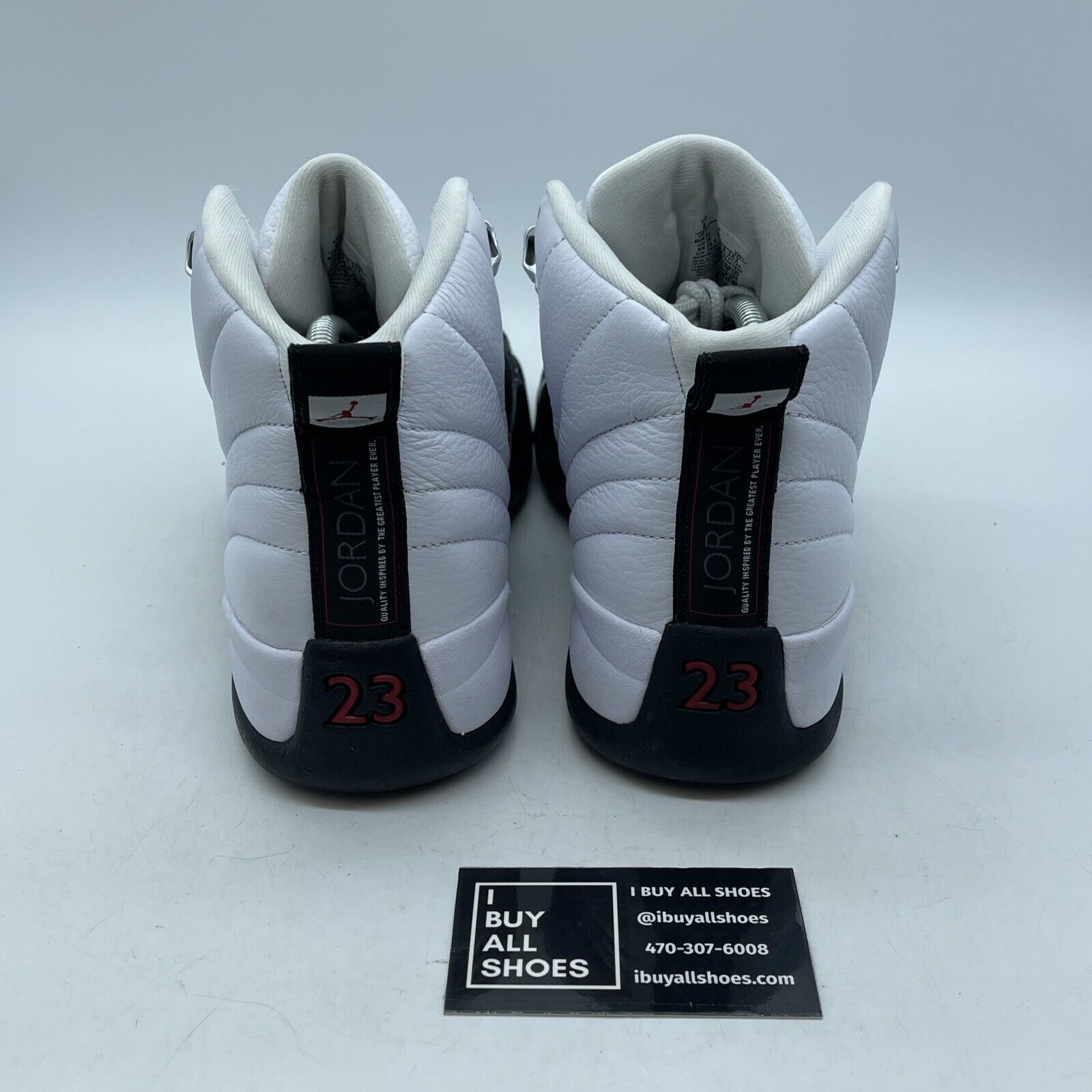 Size 8 - Air Jordan 12 Retro Taxi Flip Black White Red Suede Leather -CT8013-162