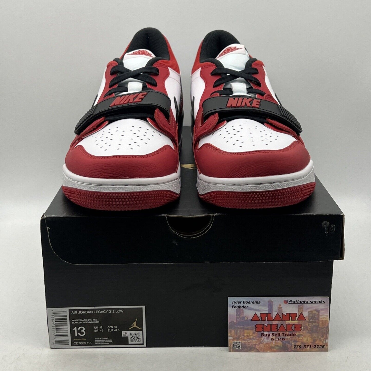 Size 13 - Jordan Legacy 312 Low Chicago Red Black Leather (CD7069-116)