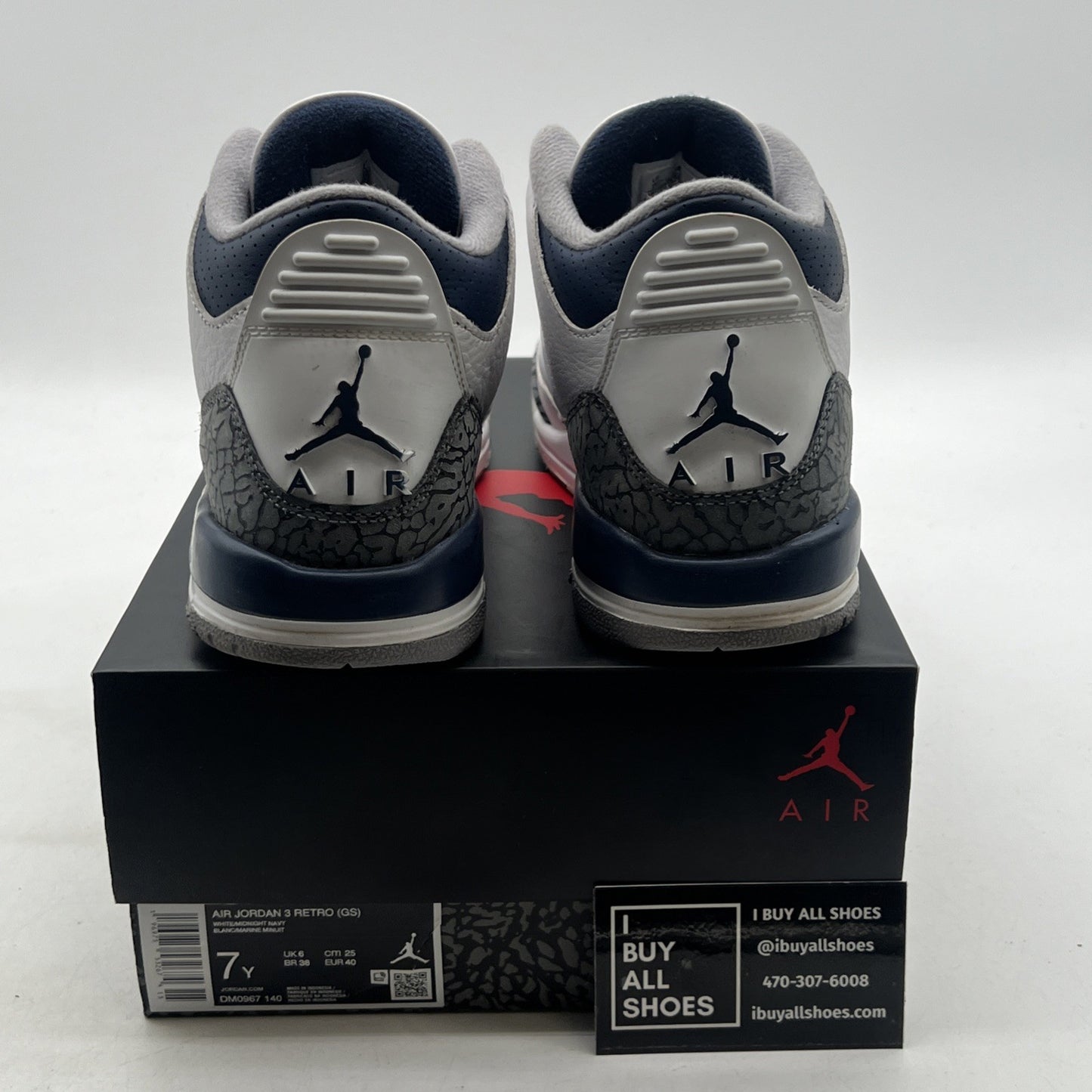 Size 7Y - Air Jordan 3 Retro Midnight Navy (DM0967-140)