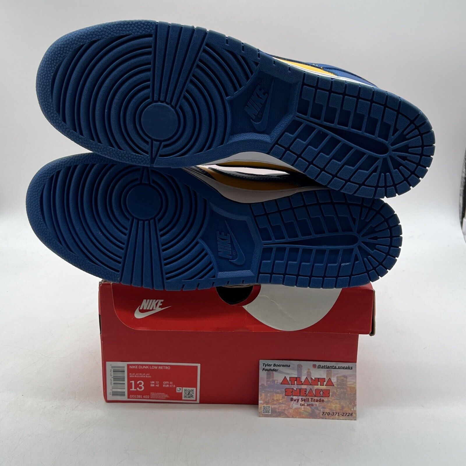 Size 13 - Nike Dunk Low UCLA Blue Yellow White Leather (DD13991-402)