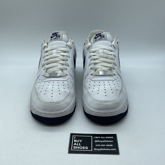 Size 10 - Nike Air Force 1 '07 White Midnight Navy White Leather (FJ4146-104)