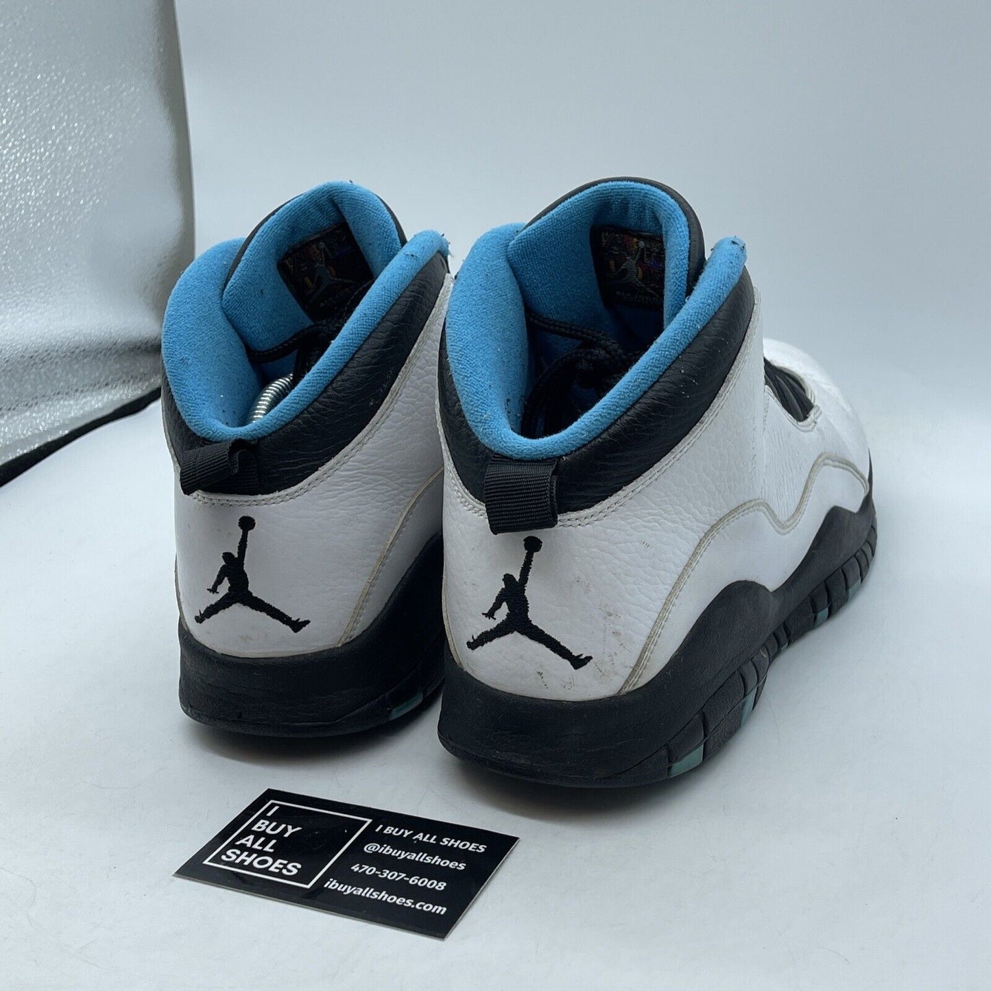 Size 12 - Air Jordan 10 Retro 2014 Powder Blue White Black Leather (310805-106)