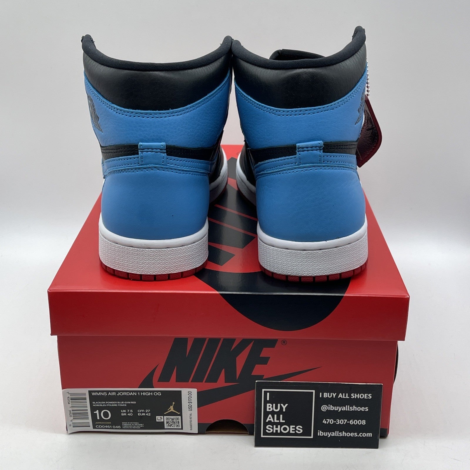 Size 10 - Jordan 1 High OG UNC To Chicago Black Red Blue Leather (CD0461-046)