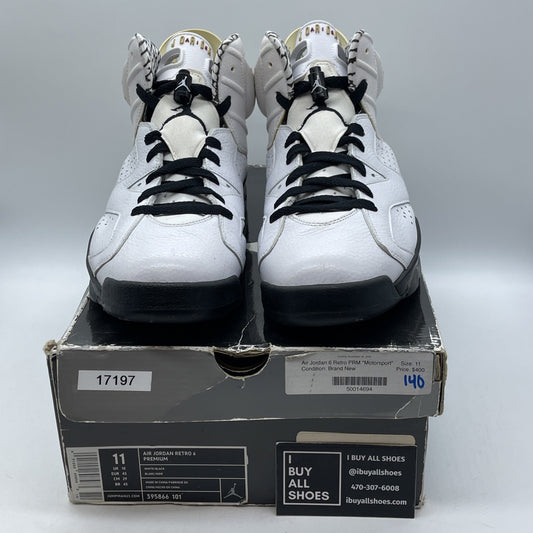 Size 11 - Air Jordan 6 Retro Premium Motorsports White Leather (395866-101)