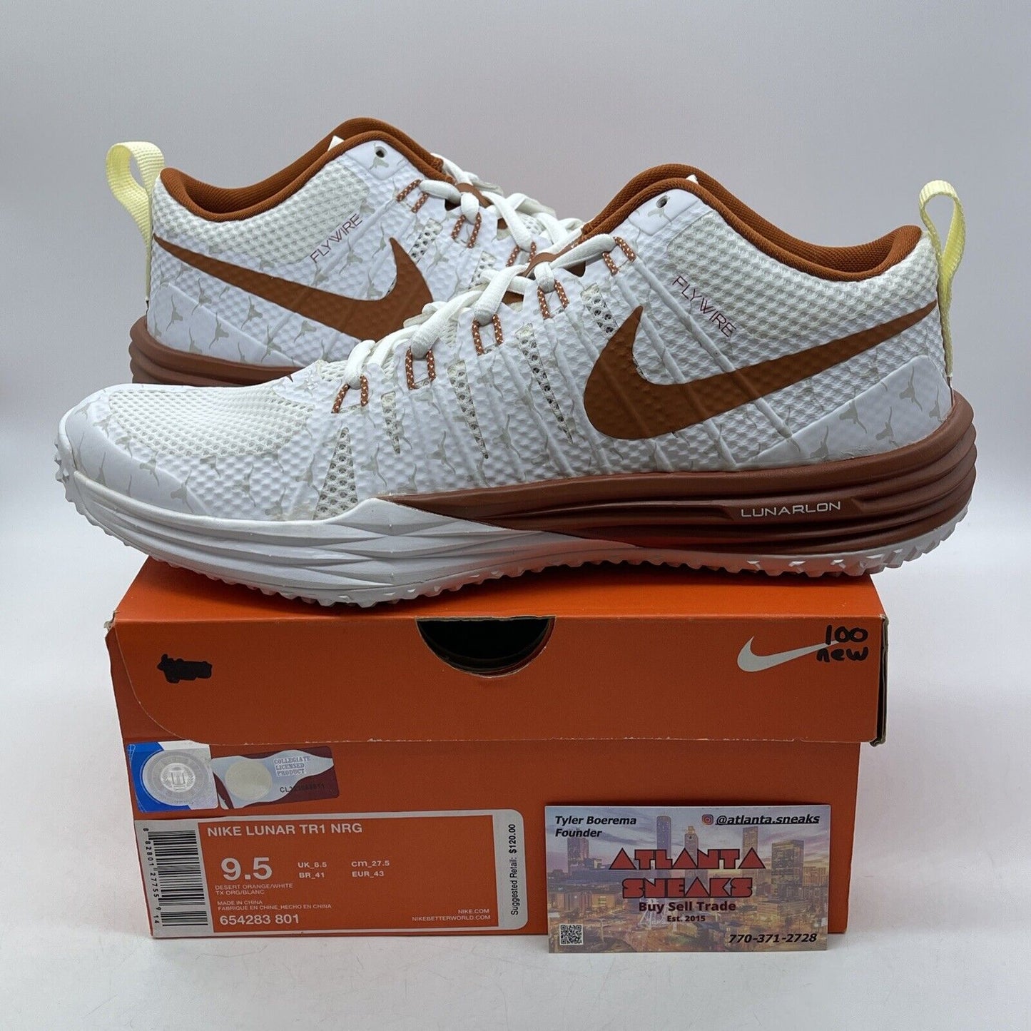 Size 9.5 - Nike Lunar TR1 Texas brown White  Suede leather (654283-801)