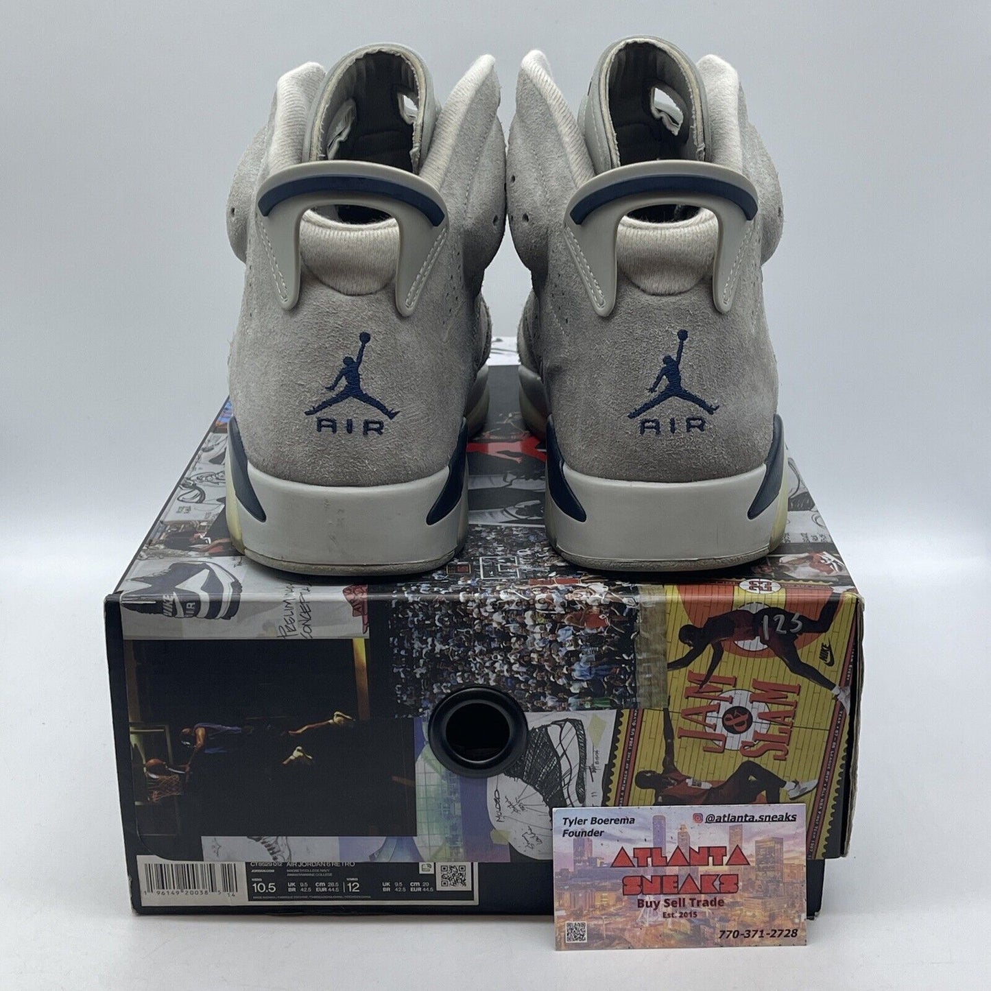 Size 10.5 - Jordan 6 Retro Mid Georgetown Blue Grey Suede (CT8529-012)