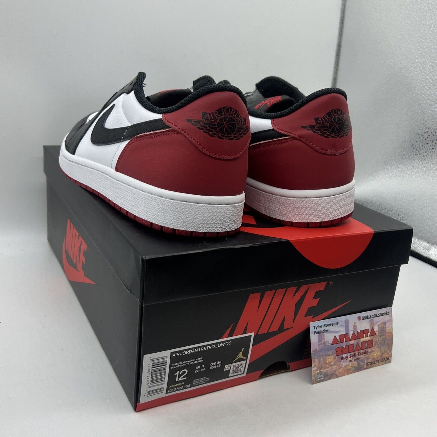 Size 12 - Air Jordan 1 Retro OG Black Toe Red Black White Brand New Og All DS