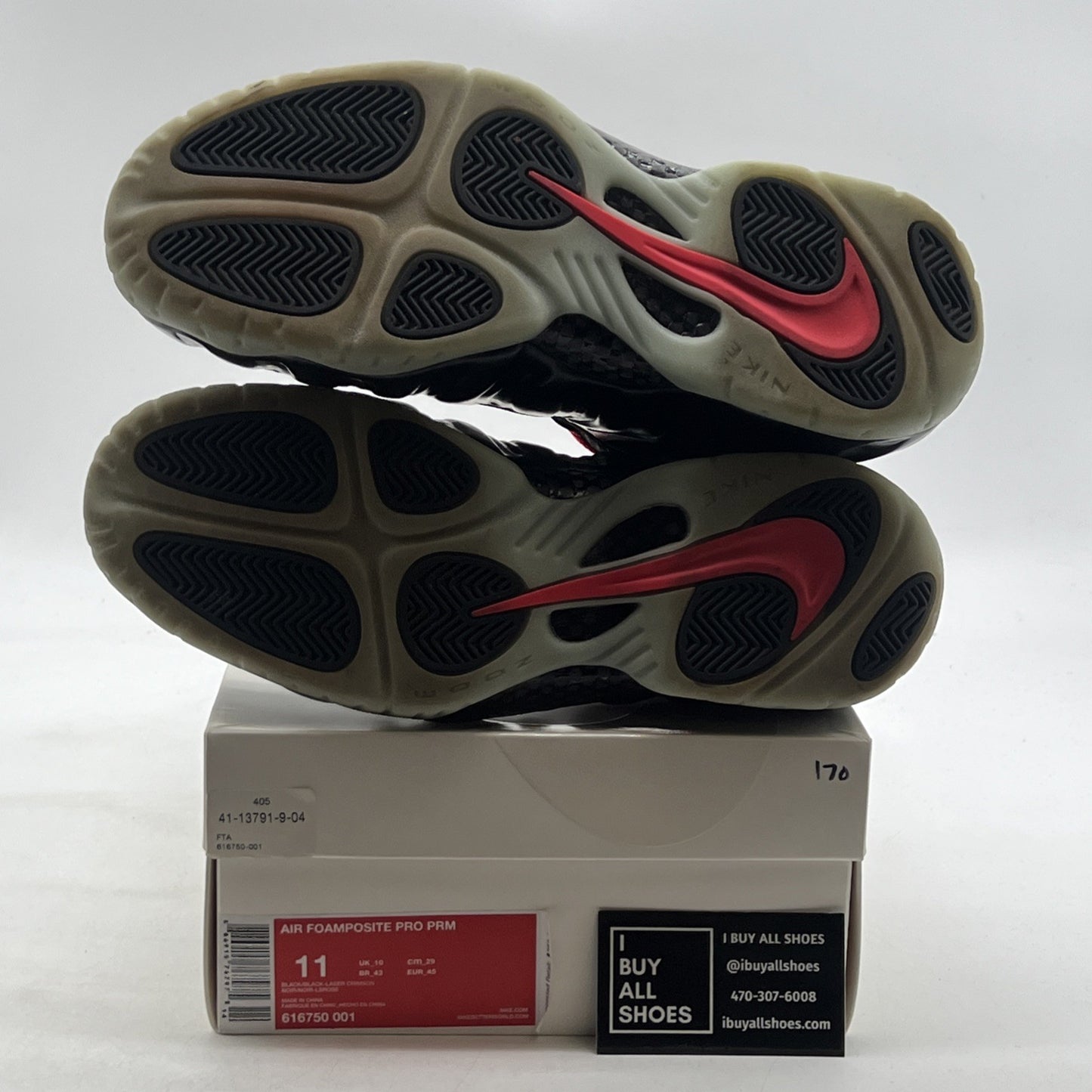 Size 11 - Nike Air Foamposite Pro Black Solar (616750-001) Laser Crimson