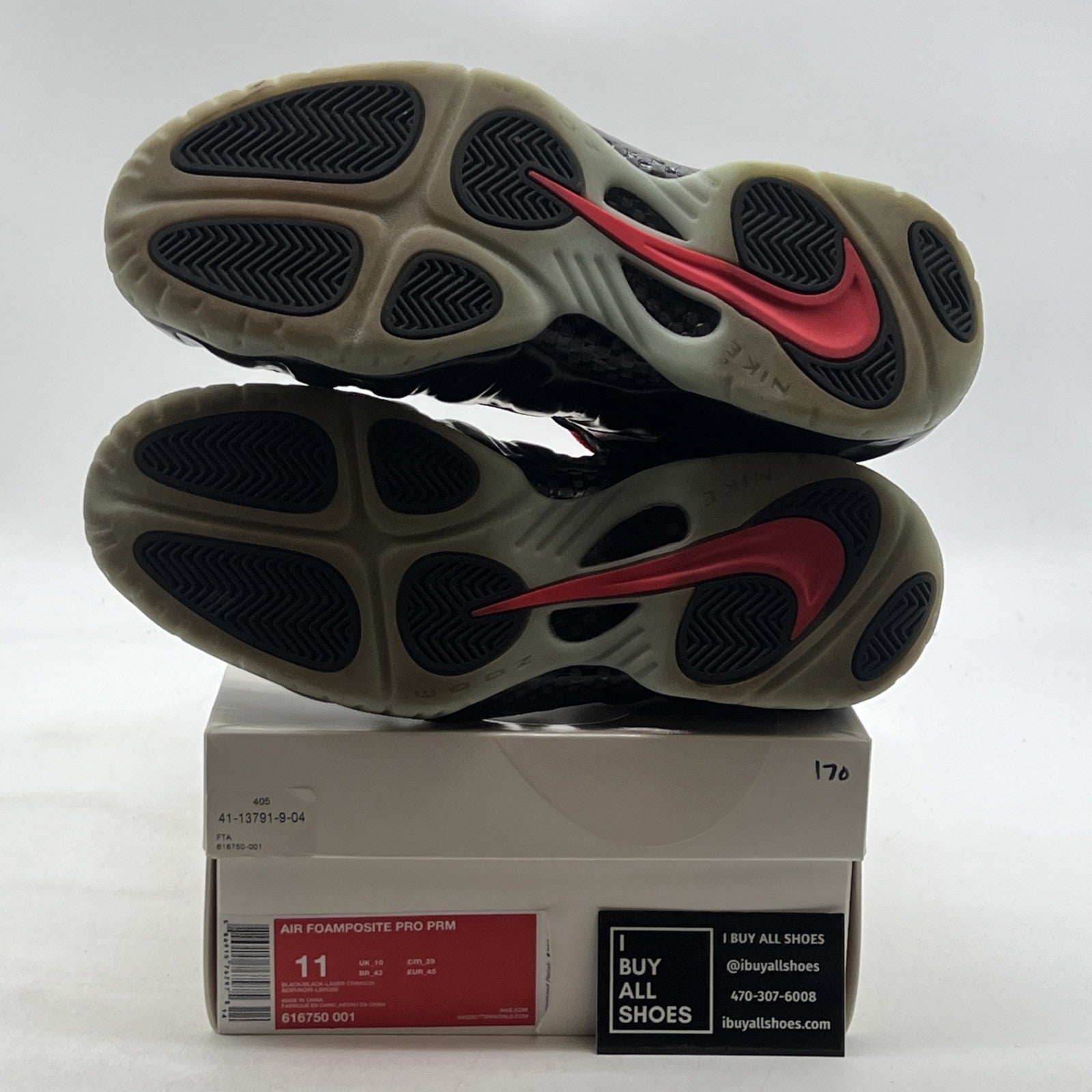 Size 11 - Nike Air Foamposite Pro Black Solar (616750-001) Laser Crimson