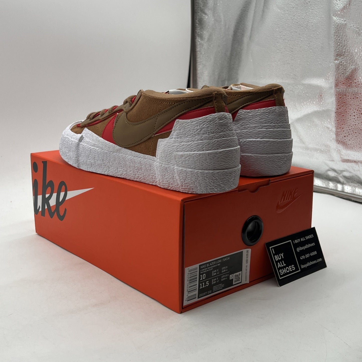 Size 10 - Nike sacai x Blazer Low British Tan (DD1877-200)
