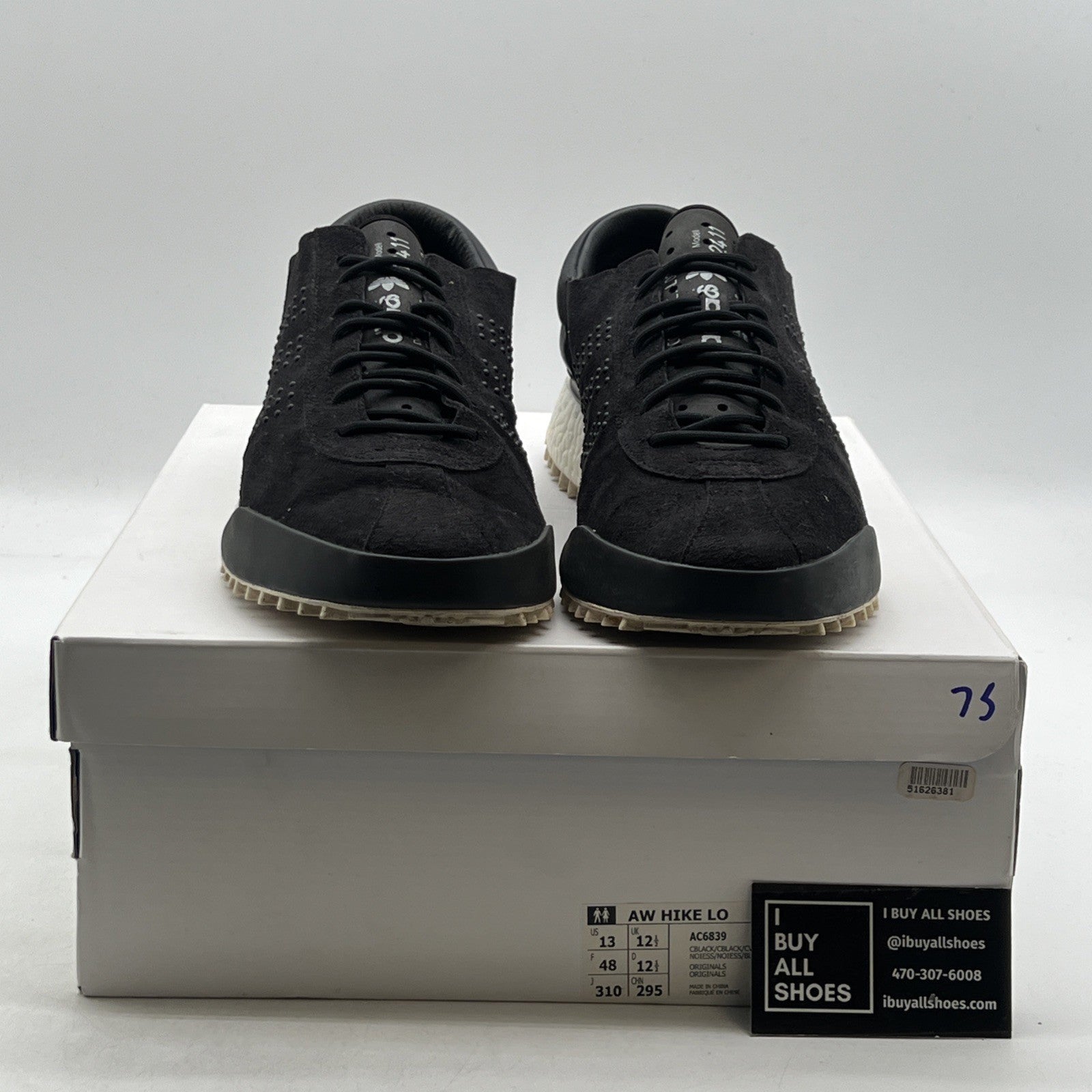 Size 13 - Adidas Alexander Wang x AW Hike Low Black (AC6839)