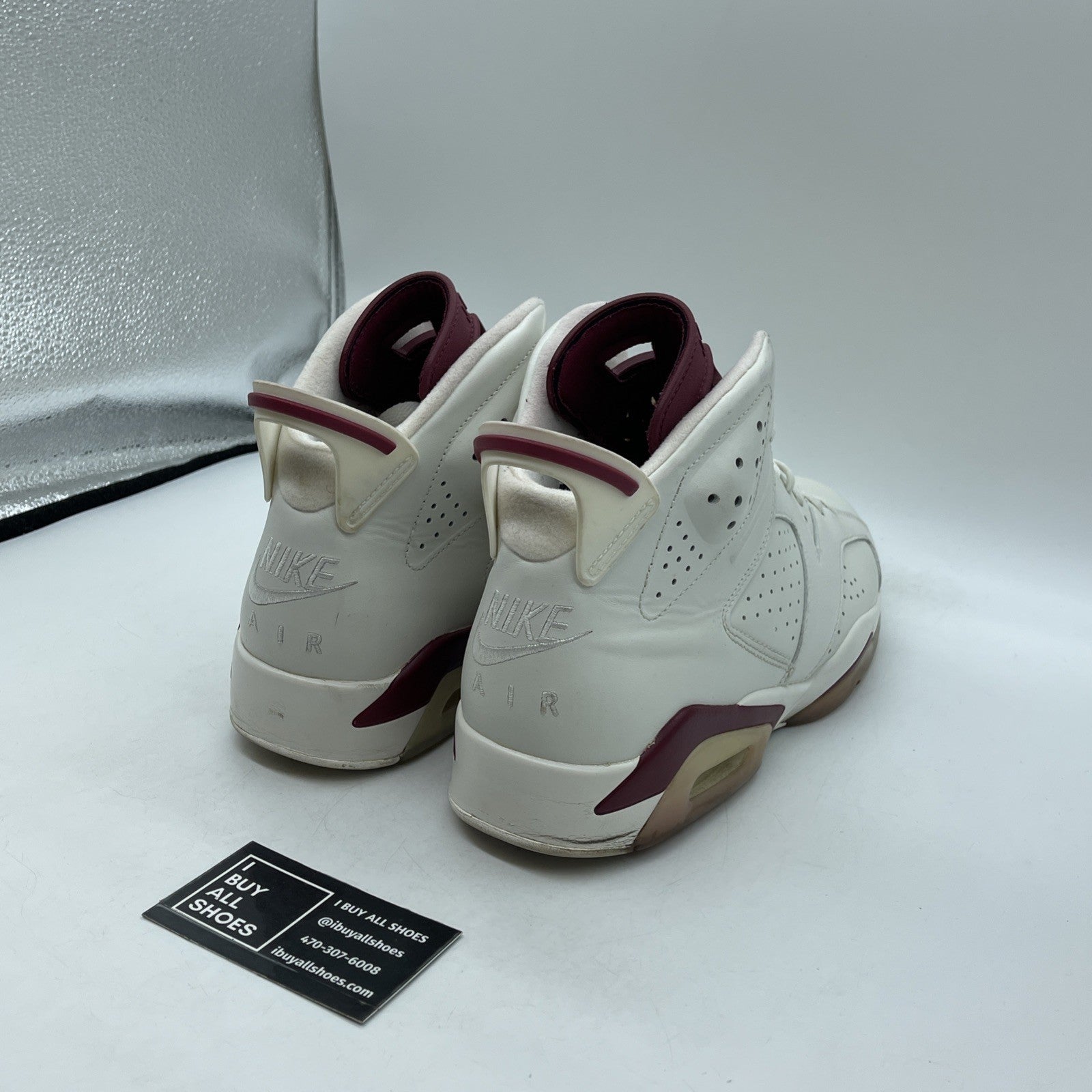 Size 12 - Air Jordan 6 Retro 2015 Maroon White Leather (384664-116)