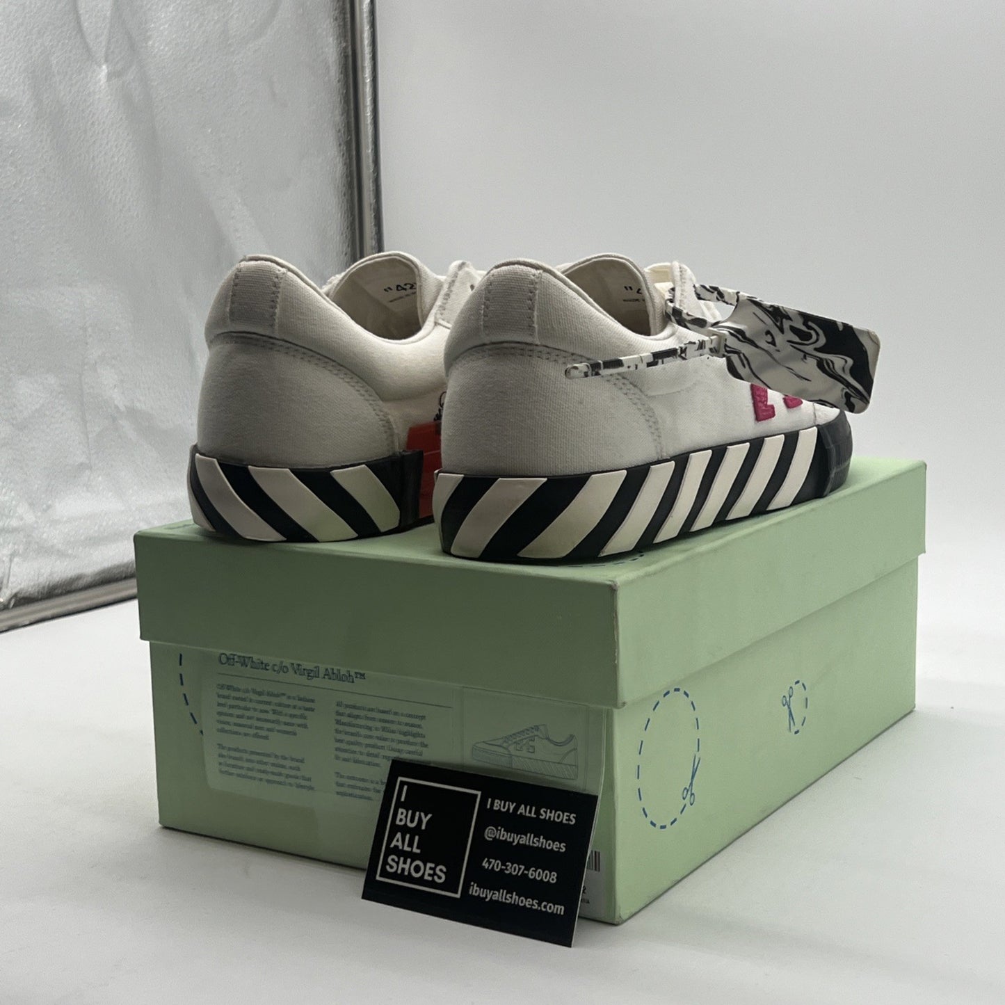 Size 42 - Womens Off-White Vulcanized Canvas Low White Casual Shoes Sneakers