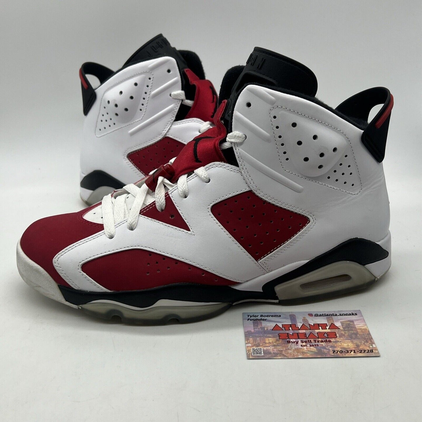 Size 11 - Air Jordan 6 Retro 2014 Carmine Red Black White Suede (384664-160)