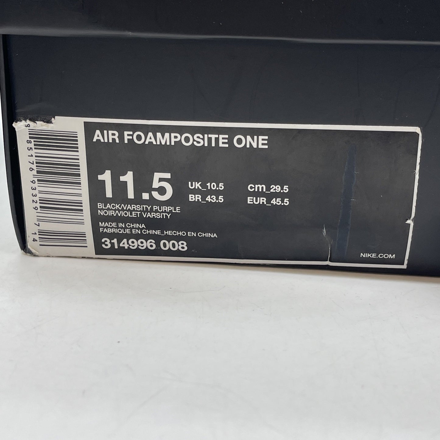 Size 11.5 - Nike Air Foamposite One 2017 Eggplant Purple Black (314996-008)