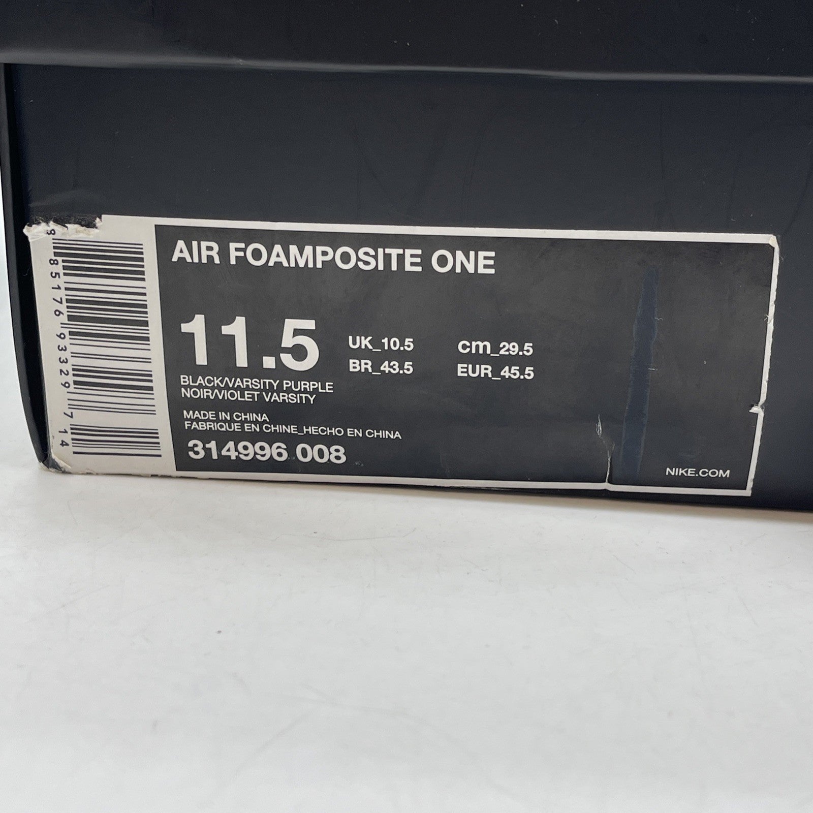 Size 11.5 - Nike Air Foamposite One 2017 Eggplant Purple Black (314996-008)