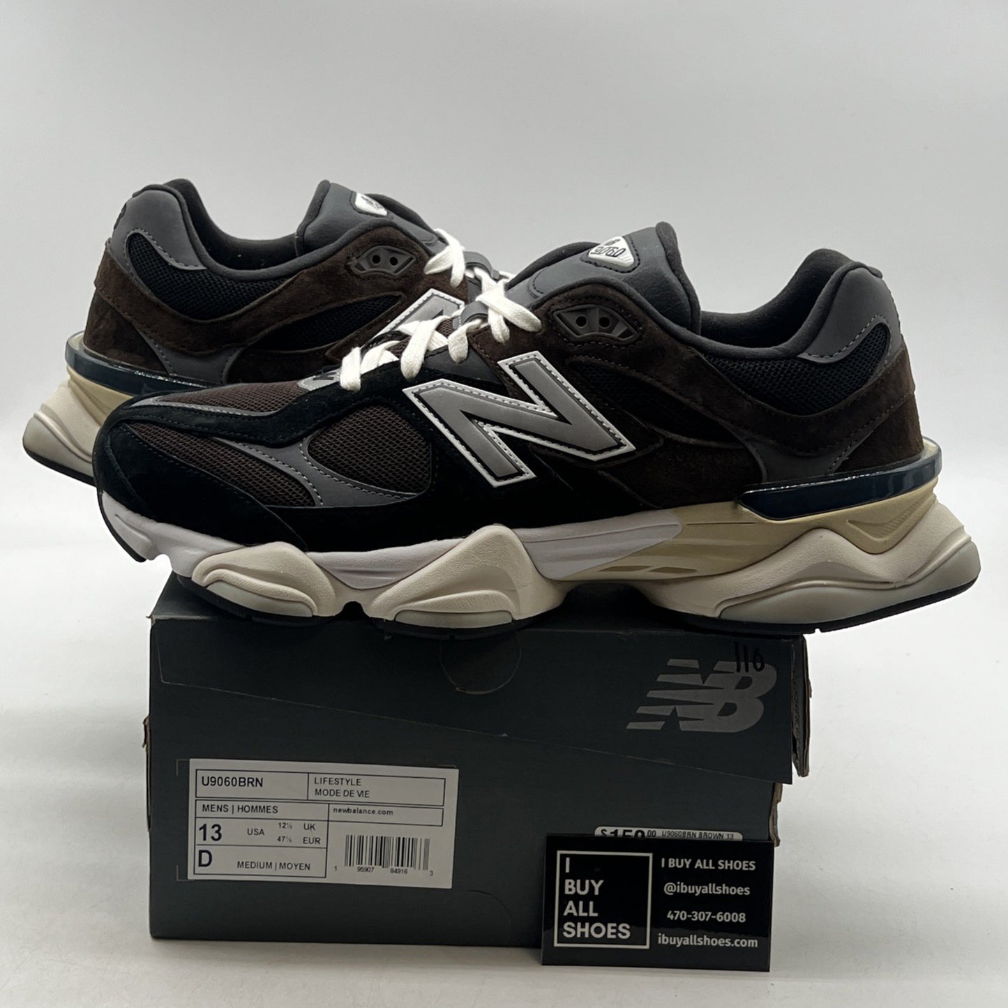 Size 13 - New Balance 9060 Brown Black (U9060BRN)