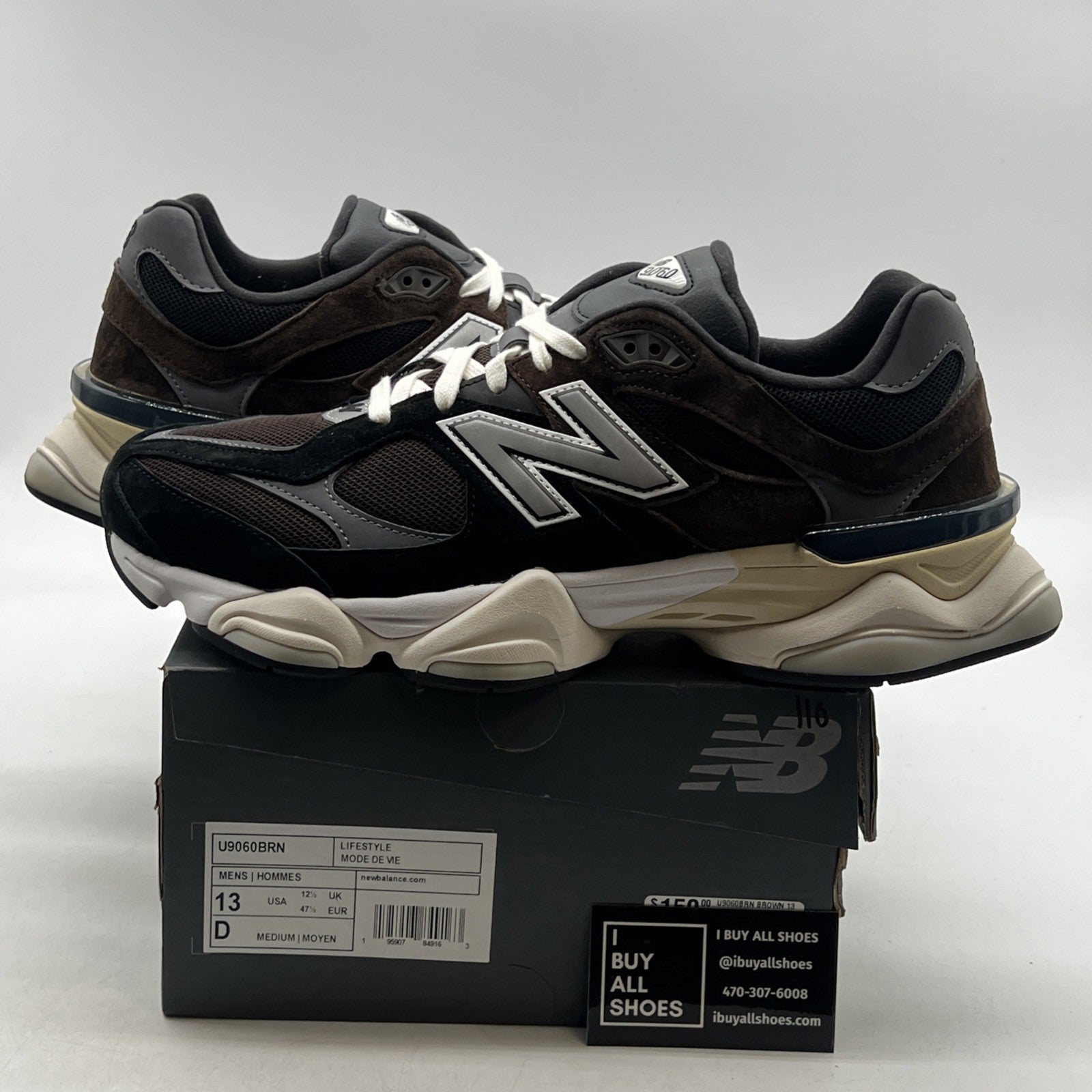 Size 13 - New Balance 9060 Brown Black (U9060BRN)