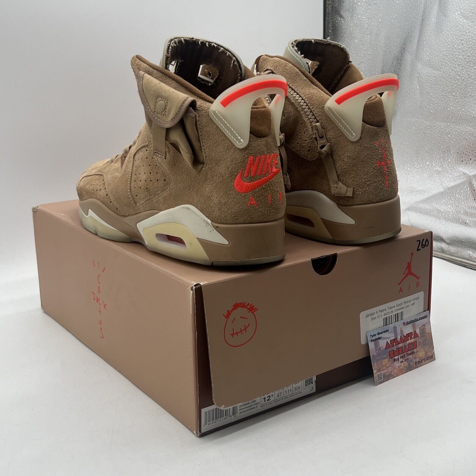 Size 12.5 - Jordan 6 Retro x Travis Scott Mid British Khaki Suede (DH0690-200)