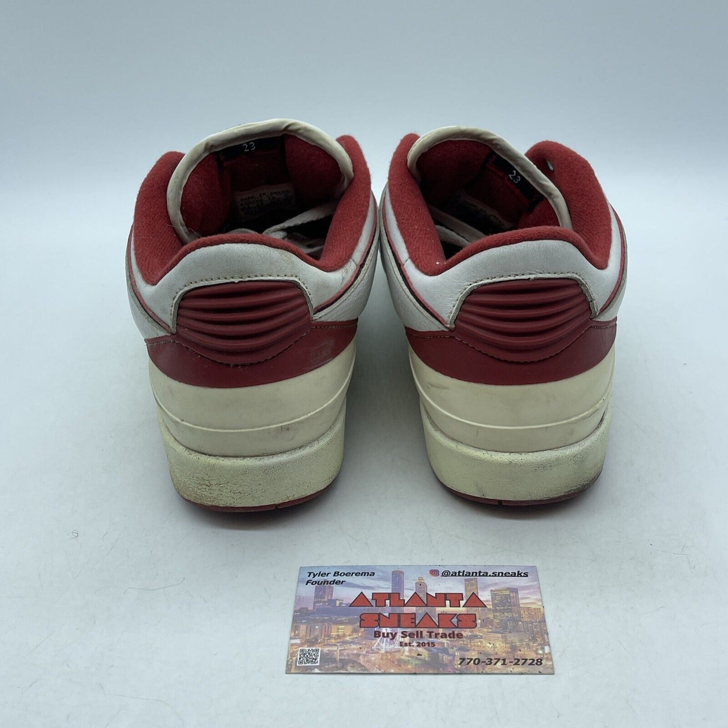 Size 10.5 - Air Jordan 2 Retro Low White Varsity Red White Leather (309837-101)